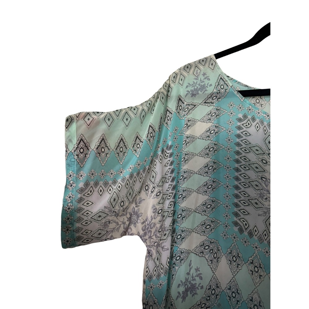 Johnny Was Artsy  Print Rayon Tunic Top Boho Light Airy Loose Fit Sz L - Picture 5 of 8